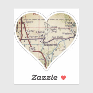 China Lake Vintage Map Sticker