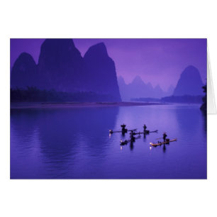 China, Li River. Cormorant fishermen.
