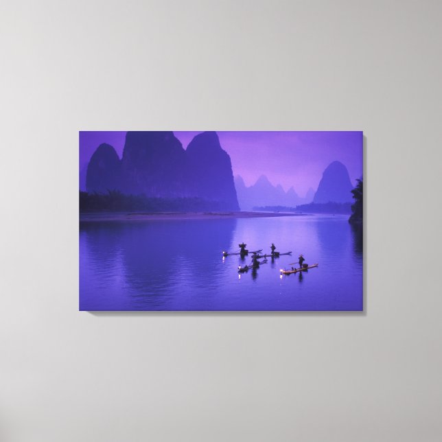 China, Li River. Cormorant fishermen. Canvas Print (Front)