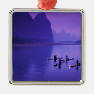 China, Li River. Cormorant fishermen. Metal Ornament