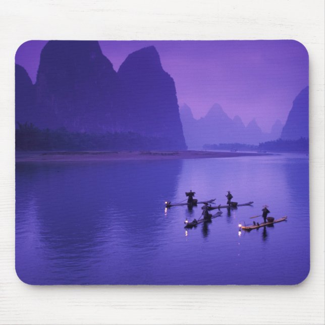China, Li River. Cormorant fishermen. Mouse Pad (Front)