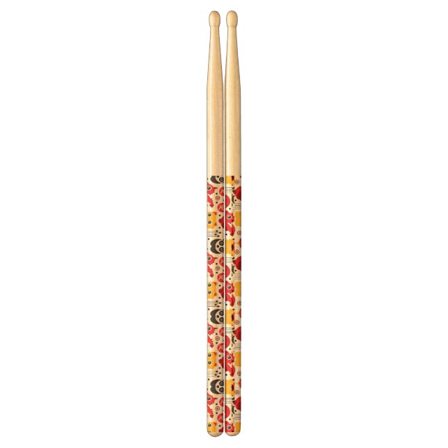 China lucky cat, dragon, and panda drum sticks (Front)