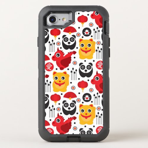China lucky cat dragon and panda OtterBox defender iPhone SE87 case