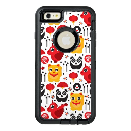 China lucky cat dragon and panda OtterBox defender iPhone case