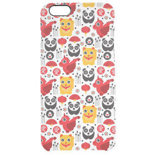 China lucky cat, dragon, and panda clear iPhone 6 plus case