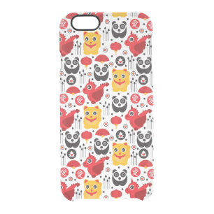China lucky cat, dragon, and panda clear iPhone 6/6S case