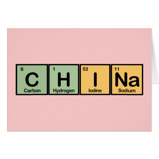 China made of Elements Cards (Front Horizontal)