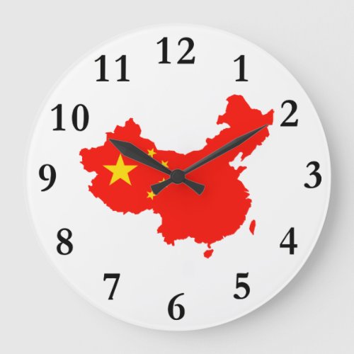 China Map  Flag Clock