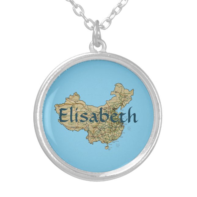 China Map + Name Necklace (Front)