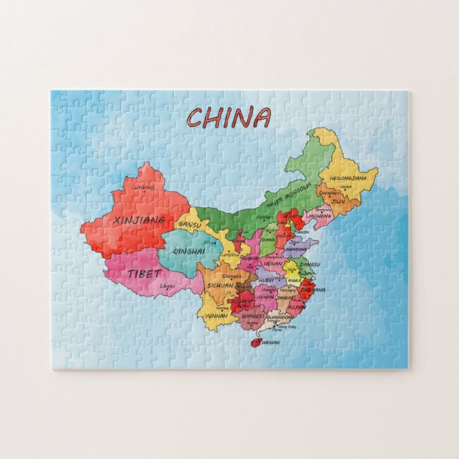 China Map watercolor artwork Jigsaw Puzzle (Horizontal)