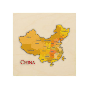 China map  wood wall art