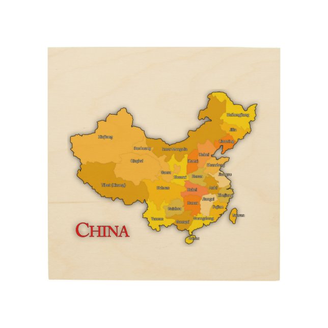 China map  wood wall art (Front)
