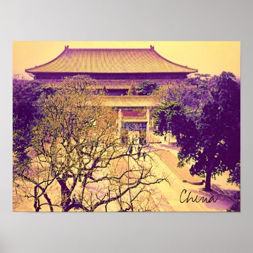 China Ming Tombs vintage travel Poster