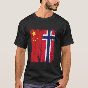 China Norway Half Flag Chinese Norwegian Ancestry T-Shirt