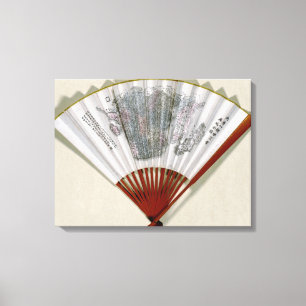China on the Face of a FanPanoramic Map Canvas Print