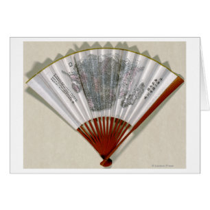 China on the Face of a FanPanoramic Map Cards