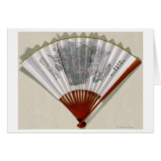 China on the Face of a FanPanoramic Map Cards (Front Horizontal)