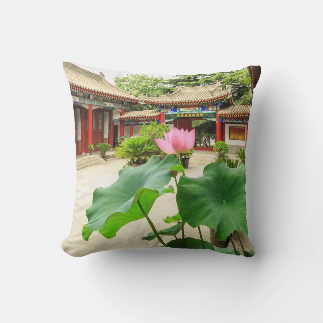 China Pagoda Interior Throw Pillow (Front)