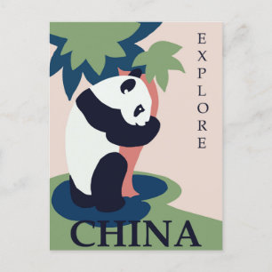China Panda Vintage Travel Postcard