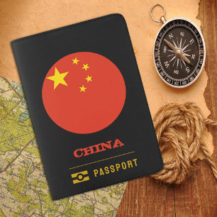 China Passport, travel & Chinese flag Passport Holder