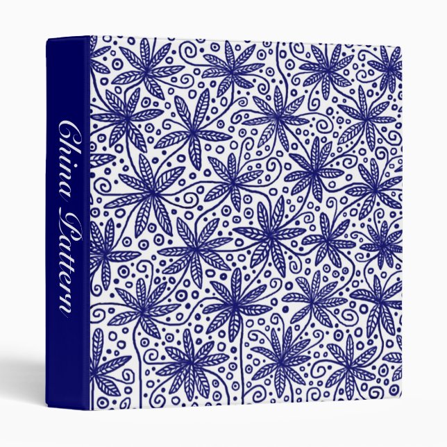 China Pattern (1in) 3 Ring Binder (Front/Spine)