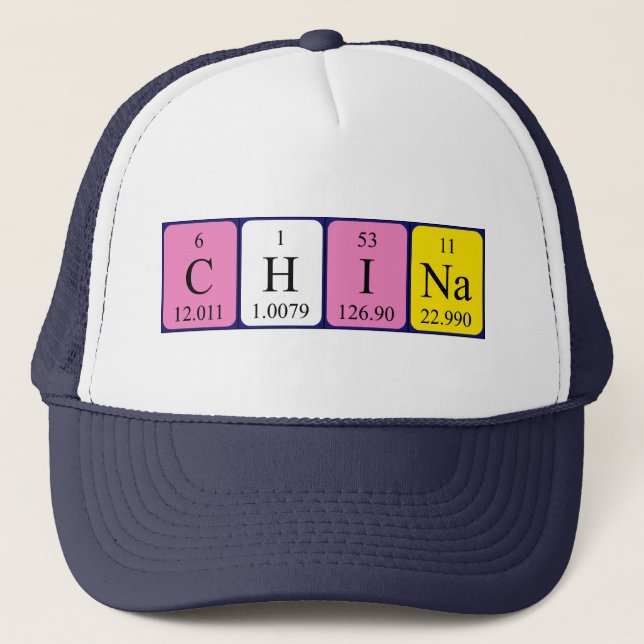 China periodic table name hat (Front)