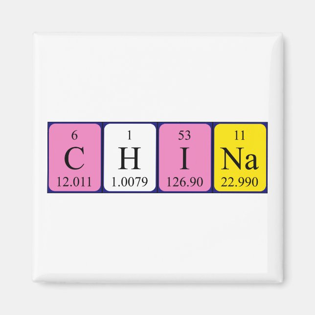 China periodic table name magnet (Front)