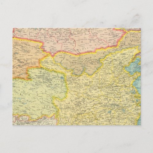 China political map postcard