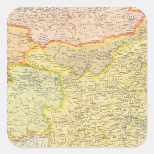 China political map square sticker