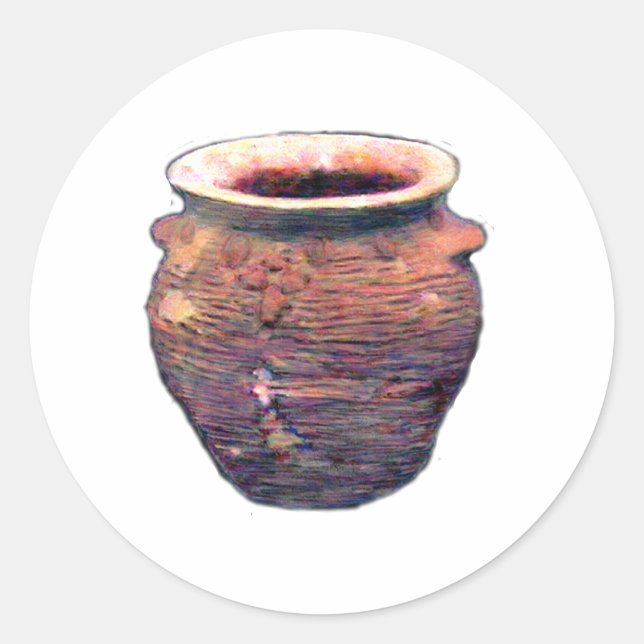 China Pot The MUSEUM Zazzle Gifts Classic Round Sticker (Front)