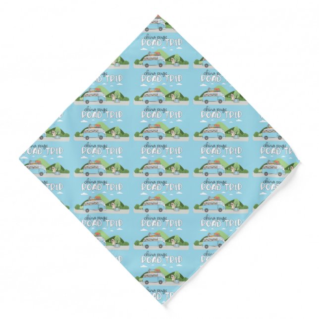 China Pugs Road Trip Bandana (Front)