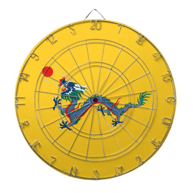 China Qing Dynasty Flag (Chinese Dragon) (Asian) Dart Board (Front)