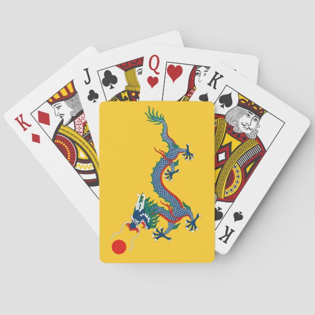 China Qing Dynasty Flag (Chinese Dragon) (Asian) Poker Cards (Back)