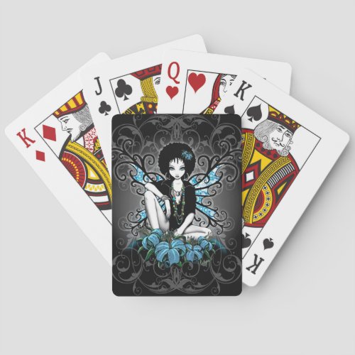 China Retro Afro Lily Flower Fairy Poker Cards