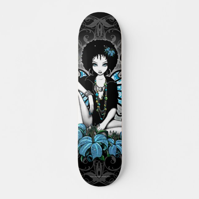 "China" Retro Lilly Yin Yang Fairy Art Skateboard Deck (Front)
