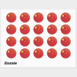 China  Round Icon Flag Classic Round Sticker