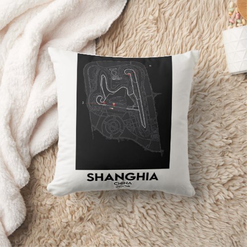 China Shanghai F1 circuit map  Throw Pillow