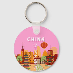 China Shanghai Travel Art Keychain