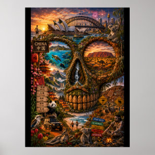 China Skull Art Print State of Mind