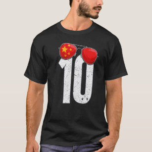 China Soccer Player Number 10 Chinese Flag   T-Shirt