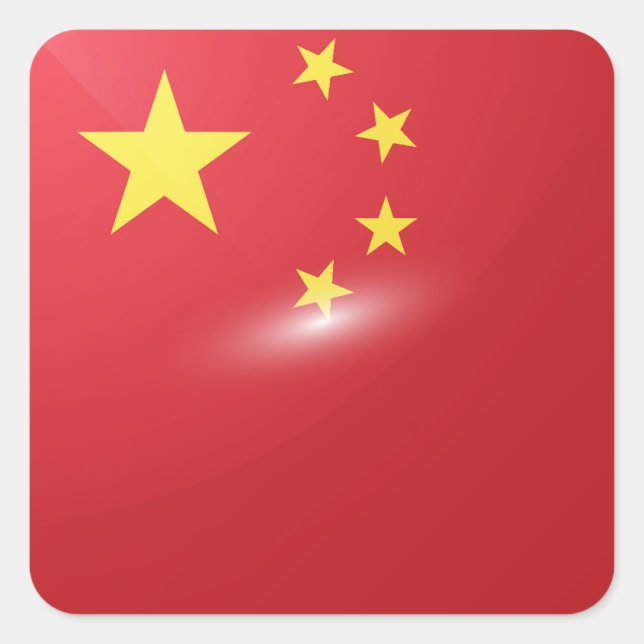 China square glossy flag sticker (Front)