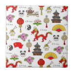China Symbols Pattern Ceramic Tile