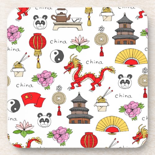 China Symbols Pattern Coaster