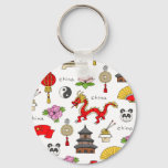 China Symbols Pattern Keychain
