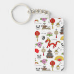 China Symbols Pattern Keychain