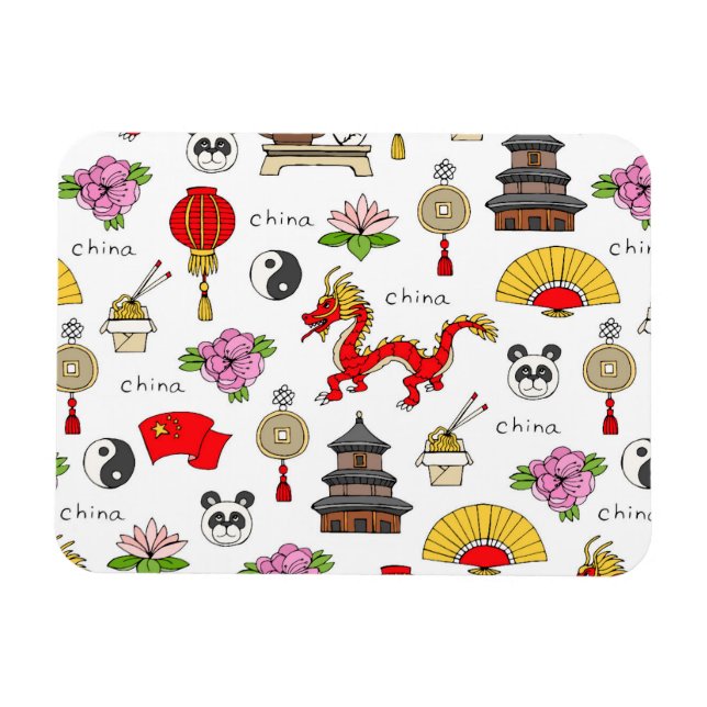 China Symbols Pattern Magnet (Horizontal)