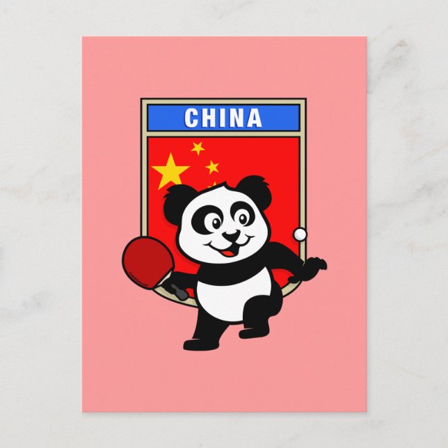 China Table Tennis Panda Postcard (Front)