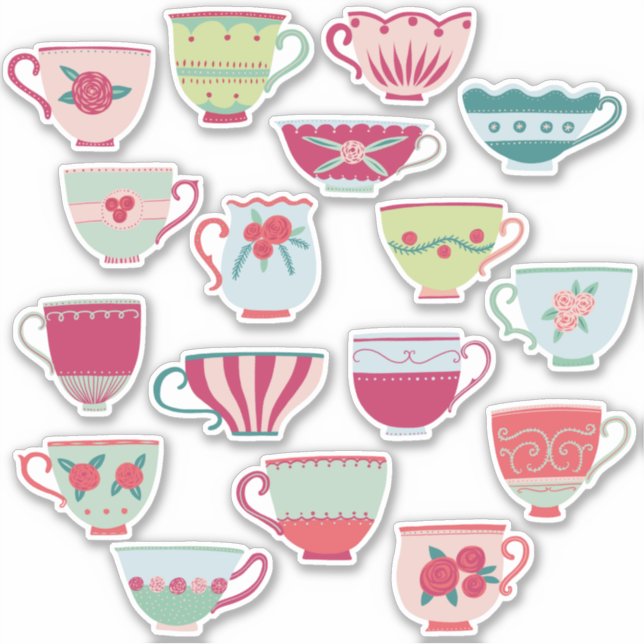 China Teacups Sticker (Front)