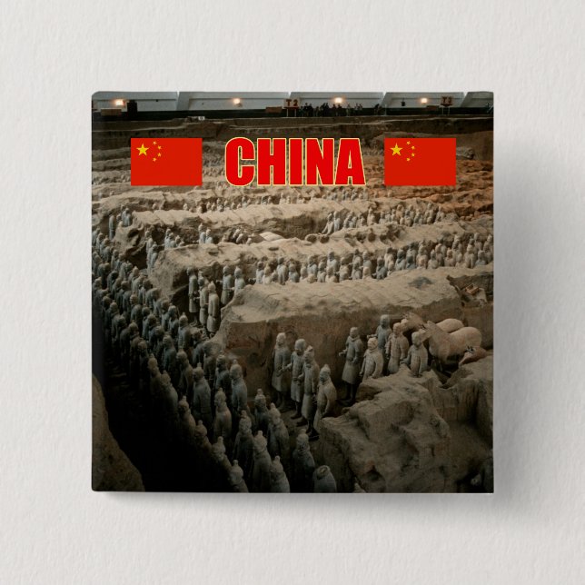 CHINA Terracotta Army Pinback Button (Front)