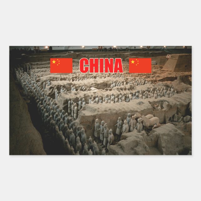 CHINA Terracotta Army Rectangular Sticker (Front)